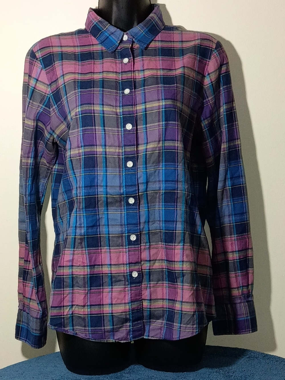 Brooks Plaid Button-Down Shirt in Blue and Pink